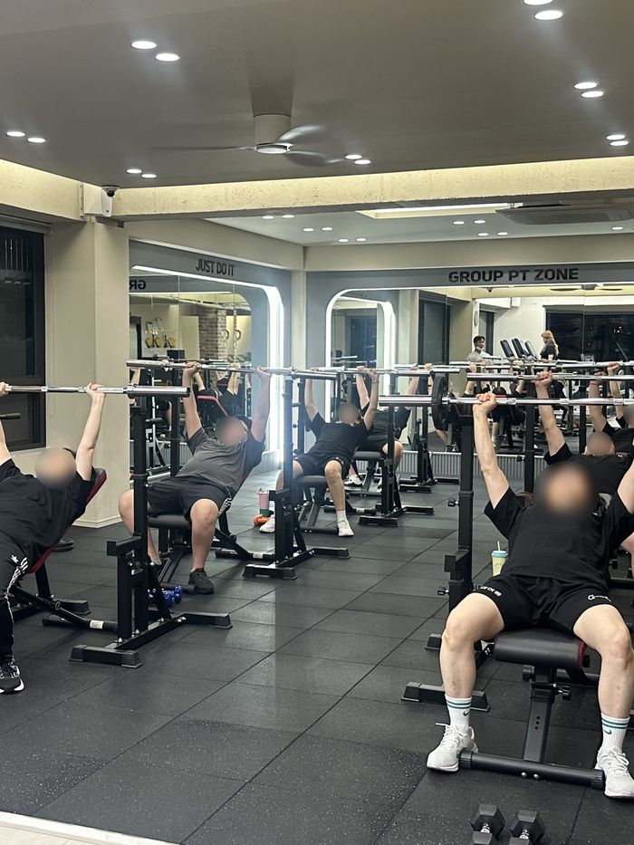 화요일 상체 수업 장면